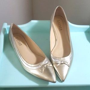 Ralph Lauren gold flats